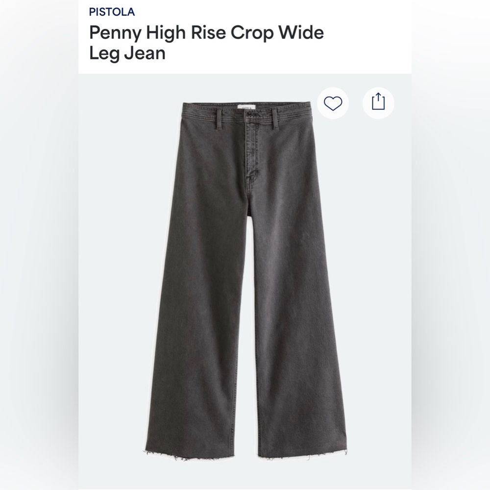 Pistola Gray High Rise Crop Wide Leg Jeans